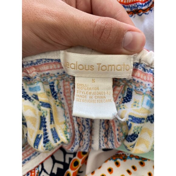 Jealous Tomato Boho Multicolor Printed Maxi Dress Small Spaghetti Straps Rayon - Picture 4 of 7